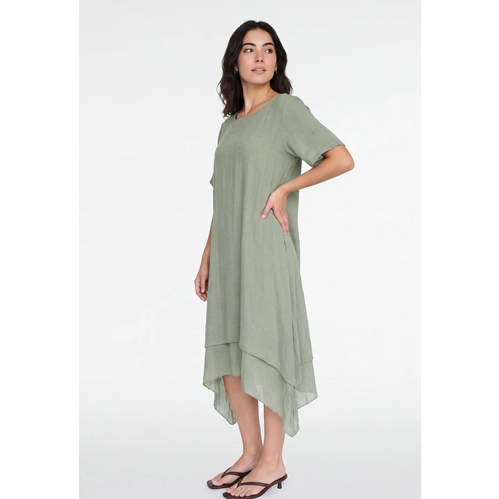 Vestido Doble Mujer Verde 4