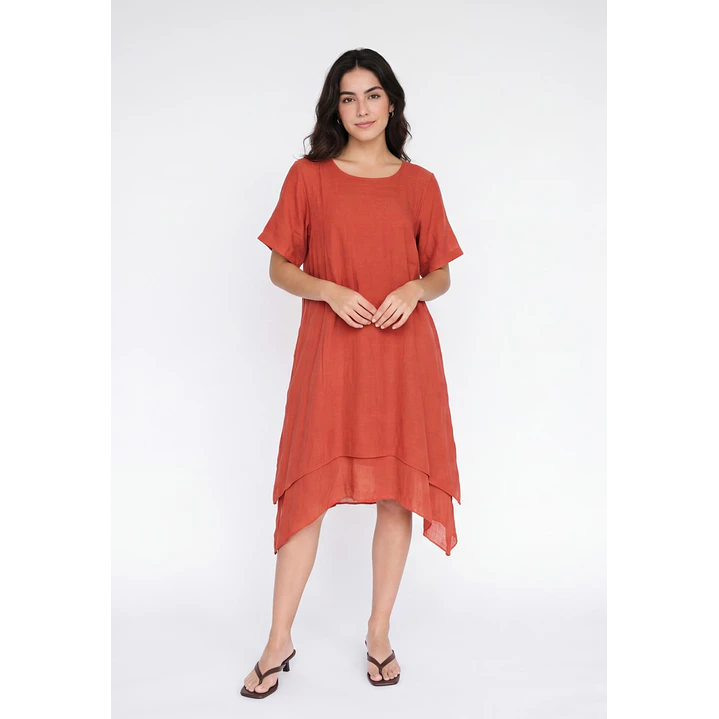 Vestido Doble Mujer Coral 1