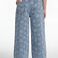 Jeans Flores Wide Leg Niña Azul - Miniatura 2