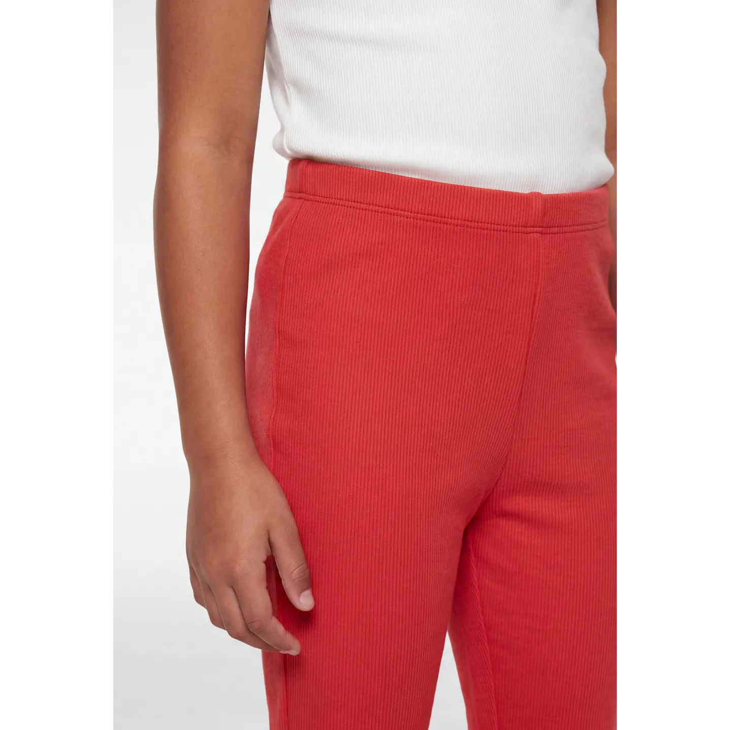Calza Rib Flare Niña Rojo 4