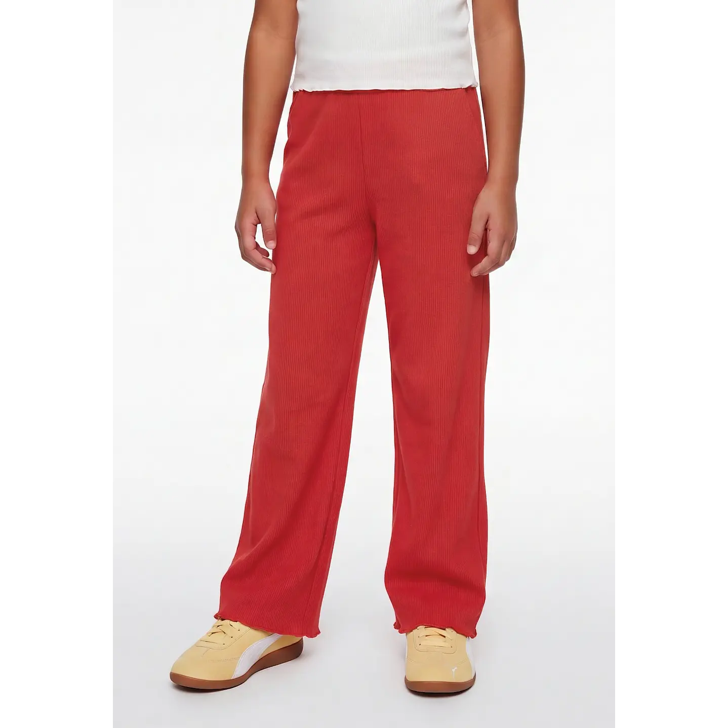 Calza Rib Flare Niña Rojo 1