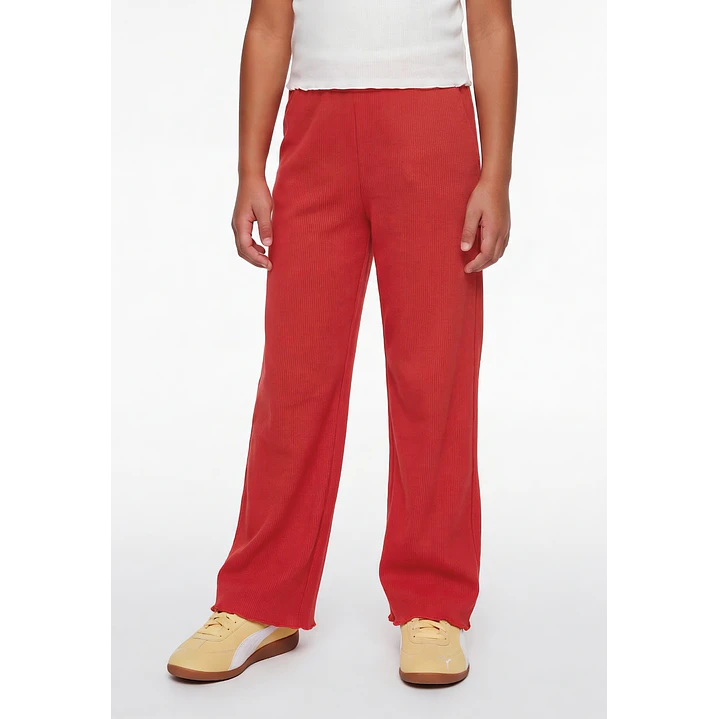 Calza Rib Flare Niña Rojo 1