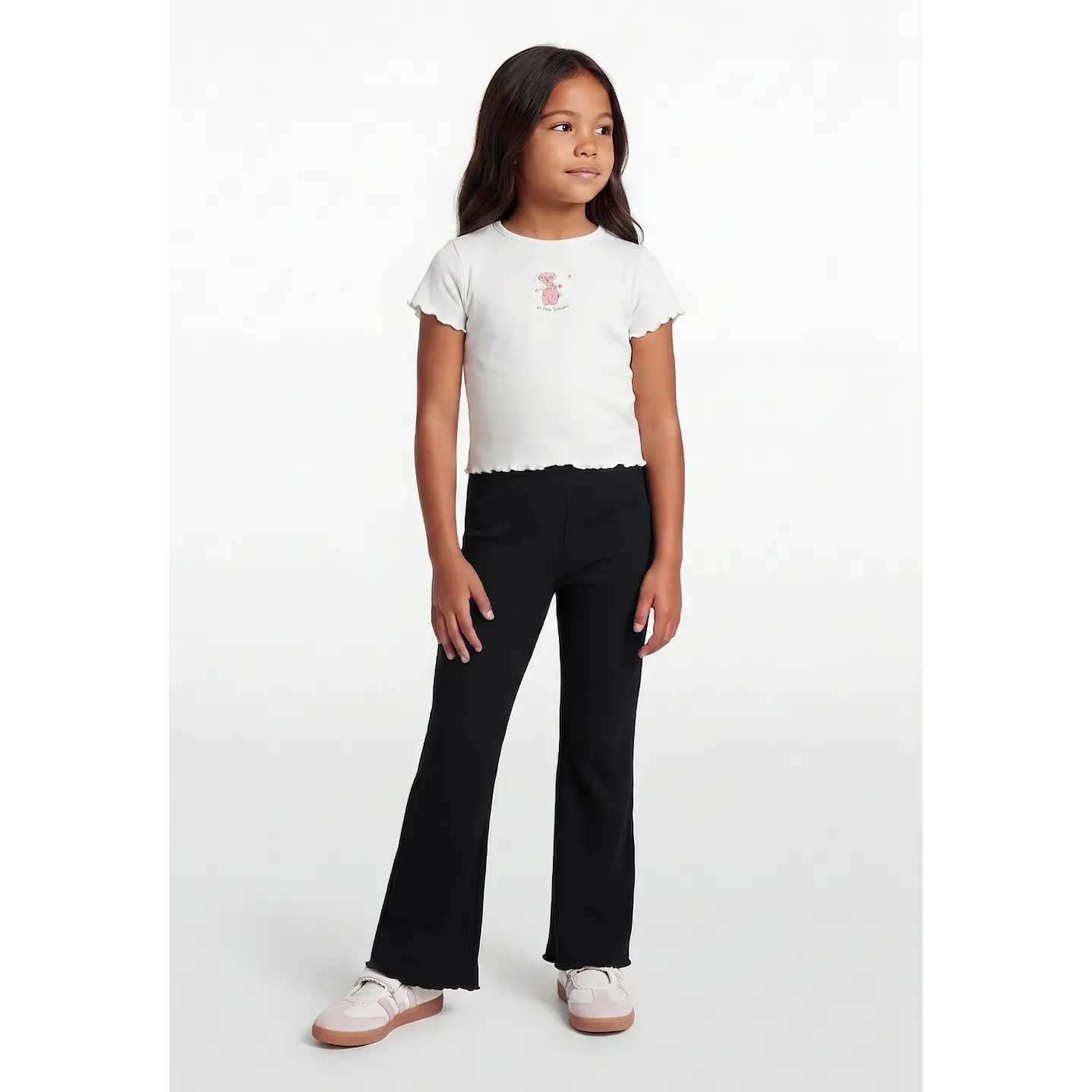 Calza Rib Flare Niña Negro 1