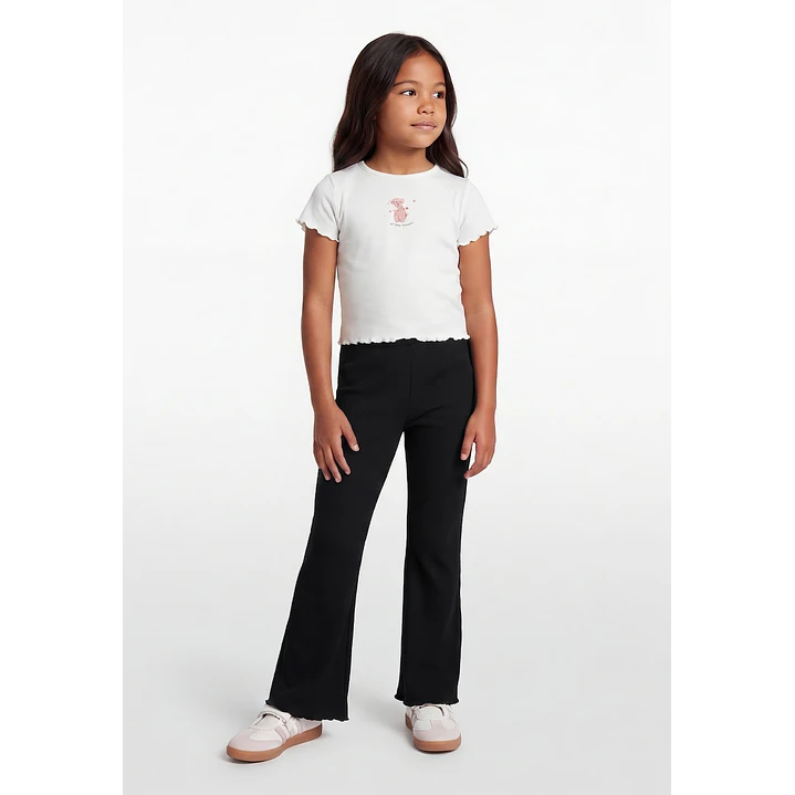 Calza Rib Flare Niña Negro 1