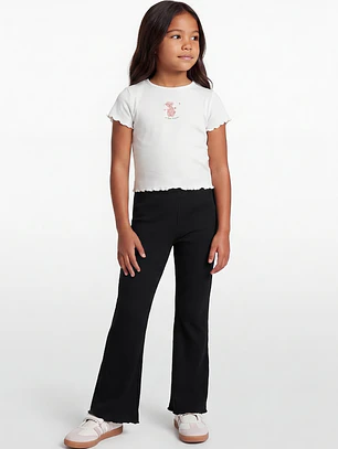 Calza Rib Flare Niña Negro
