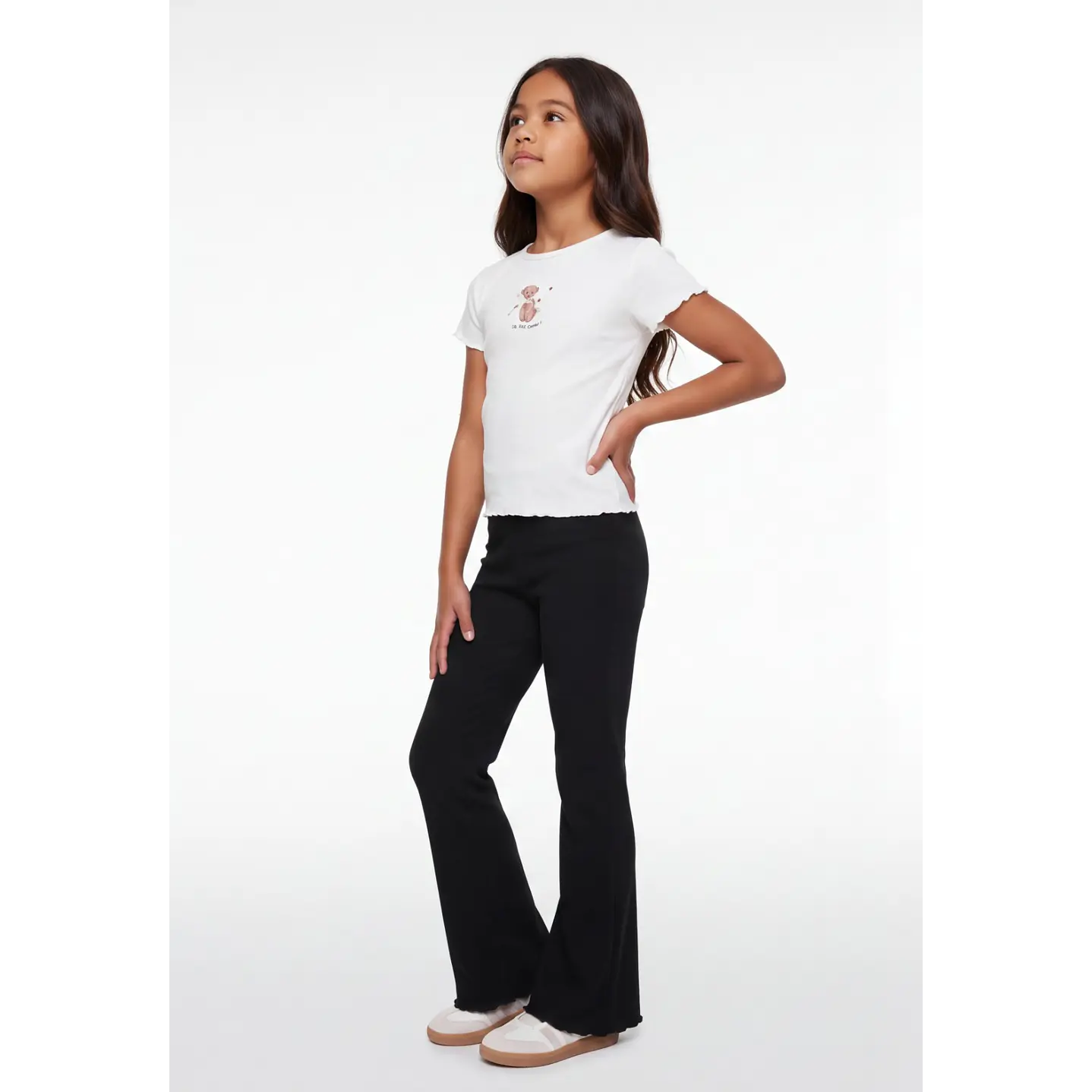 Calza Rib Flare Niña Negro 3