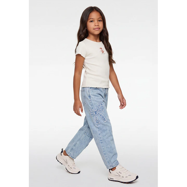 Jeans Coquette Ballon Niña Azul 3
