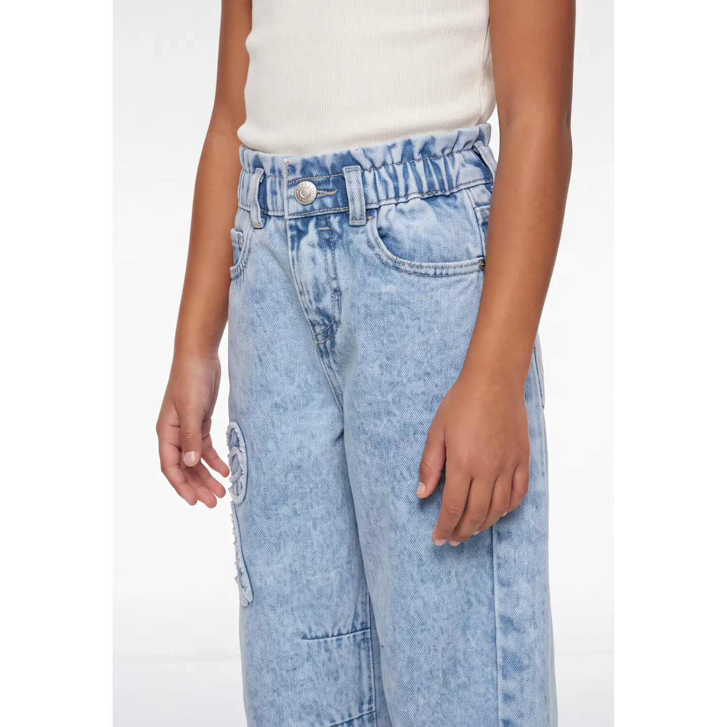 Jeans Coquette Ballon Niña Azul 4