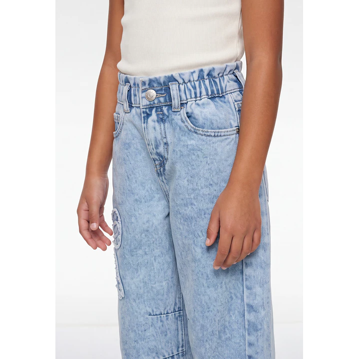 Jeans Coquette Ballon Niña Azul 4