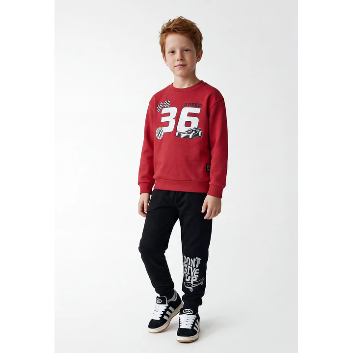 Polerón Racing Niño Rojo 3
