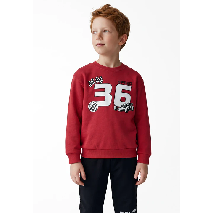 Polerón Racing Niño Rojo 1