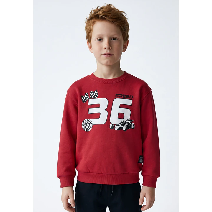 Polerón Racing Niño Rojo 4