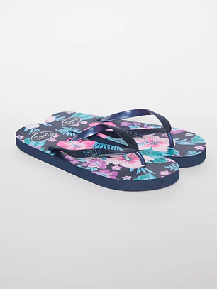 Hawaiana Glitter Mujer Negro