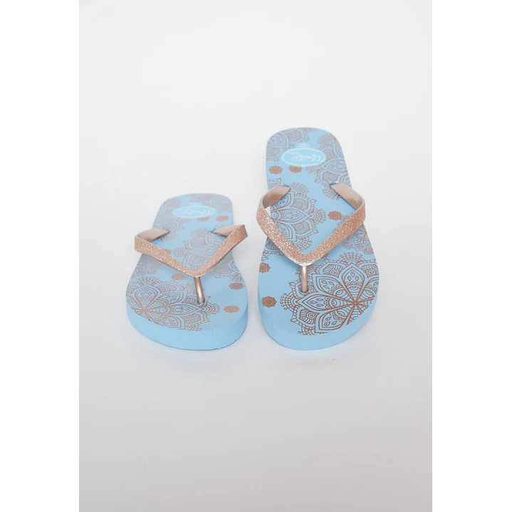 Hawaiana Glitter Mujer Turquesa 2