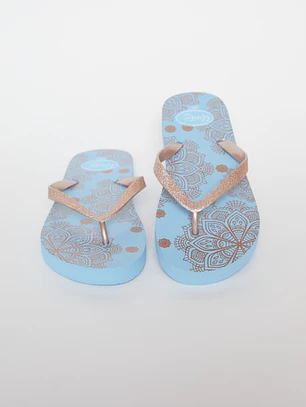 Hawaiana Glitter Mujer Turquesa