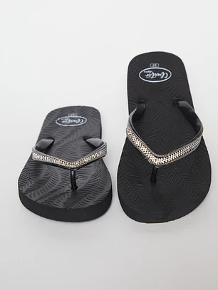 Hawaiana Brillos Mujer Negro
