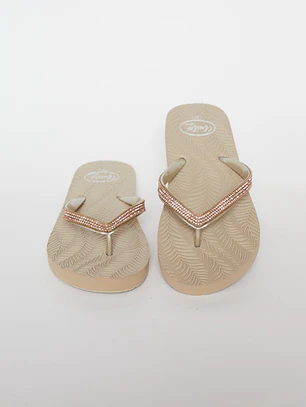 Hawaiana Brillos Mujer Beige