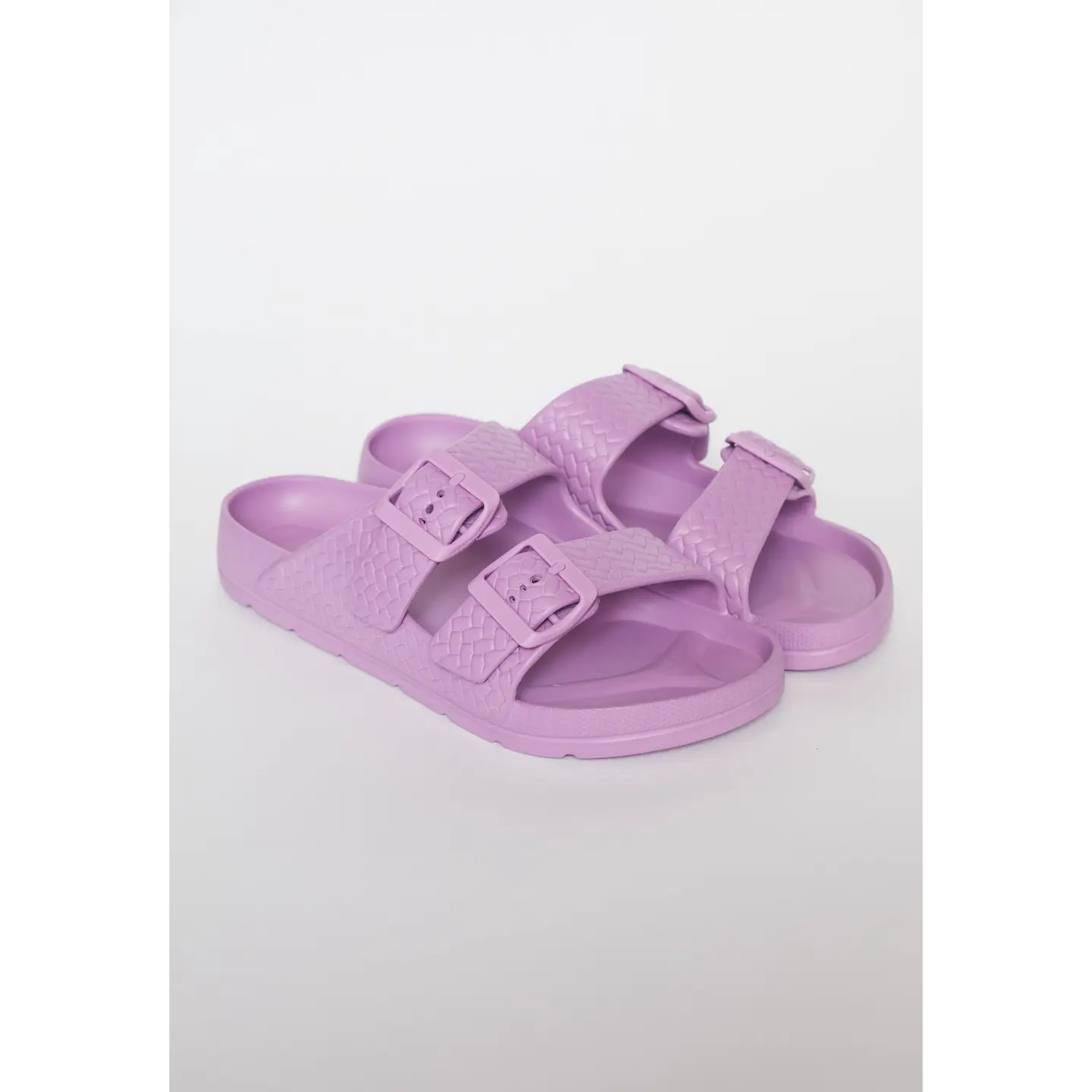 Zueco Doble Hebilla Mujer Morado 1