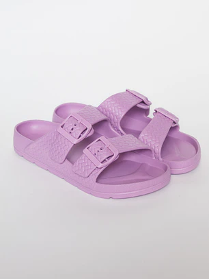 Zueco Doble Hebilla Mujer Morado