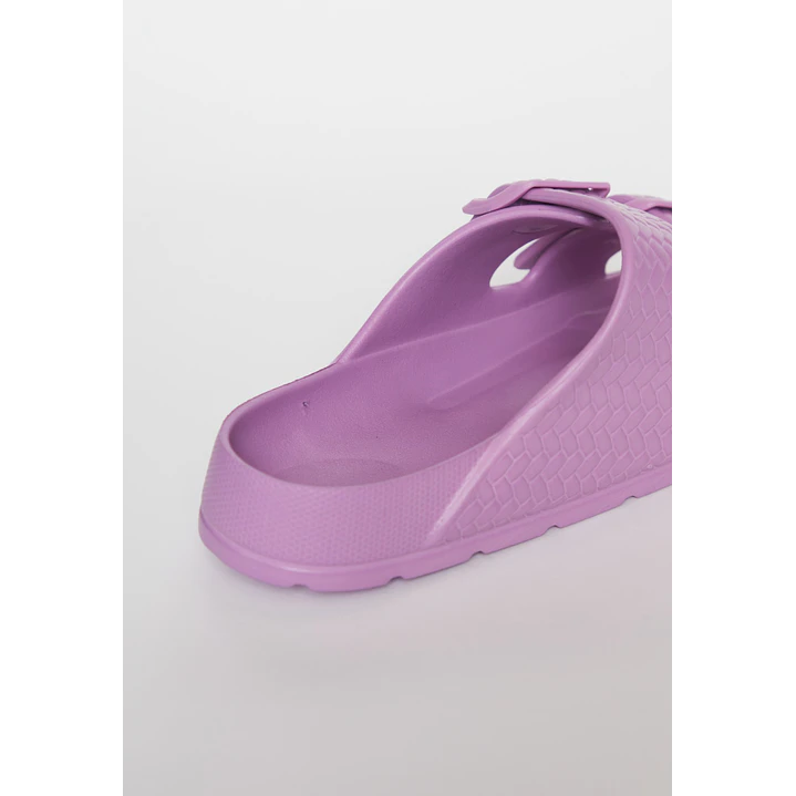 Zueco Doble Hebilla Mujer Morado 3
