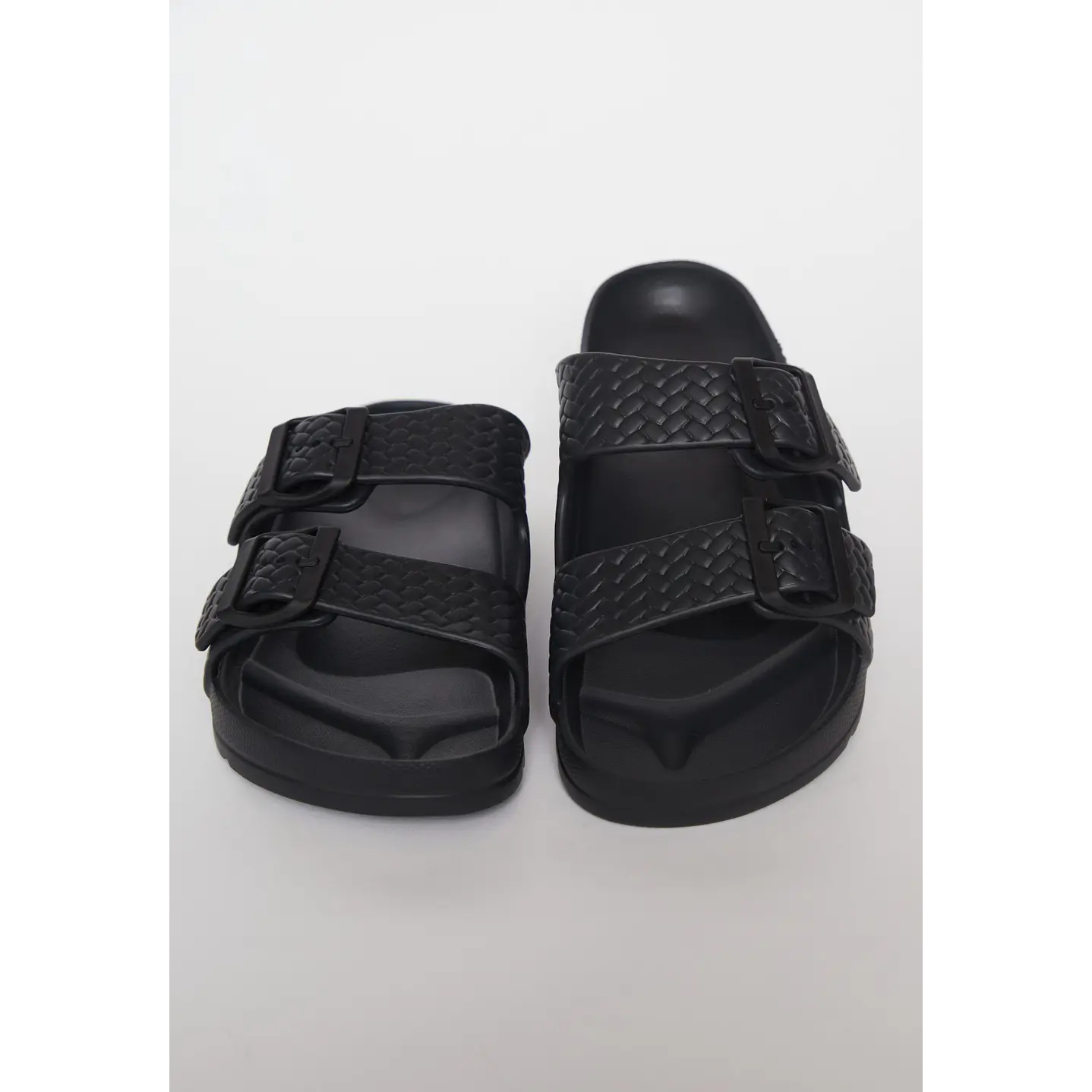 Zueco Doble Hebilla Mujer Negro 2