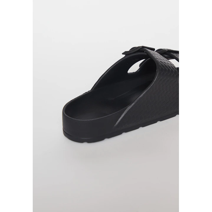 Zueco Doble Hebilla Mujer Negro 3