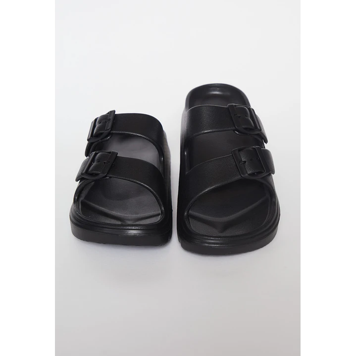 Zueco Slippers Doble Mujer Negro 2