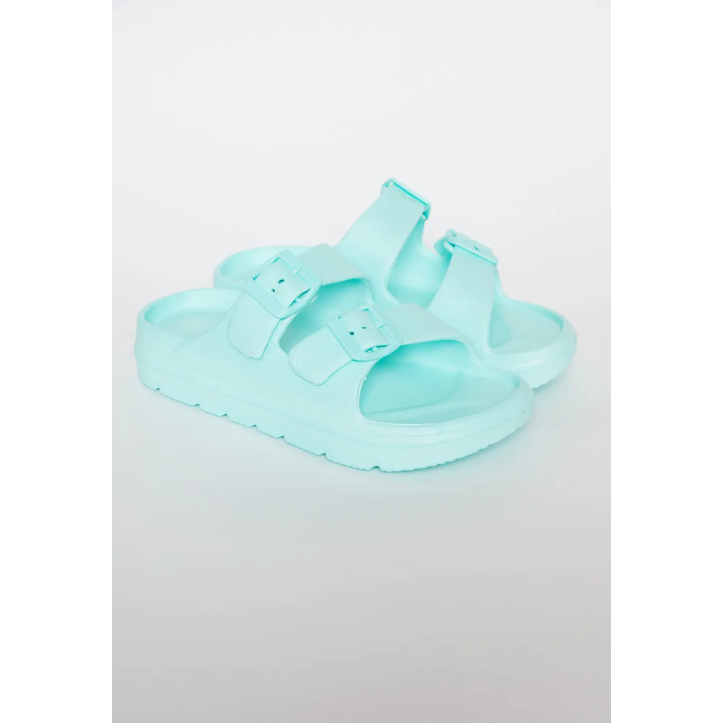 Zueco Slippers Doble Mujer Celeste 1