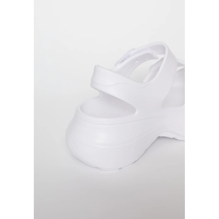 Zueco Banda Tobillera Mujer Blanco 3