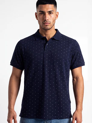 Polera Pique Hombre Azul