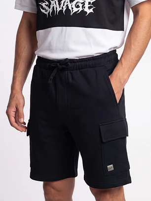 Bermuda Básico Cargo Hombre Negro