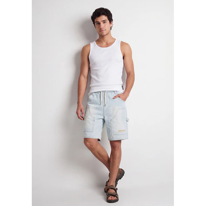 Bermuda Denim Carpintero Hombre Celeste 3
