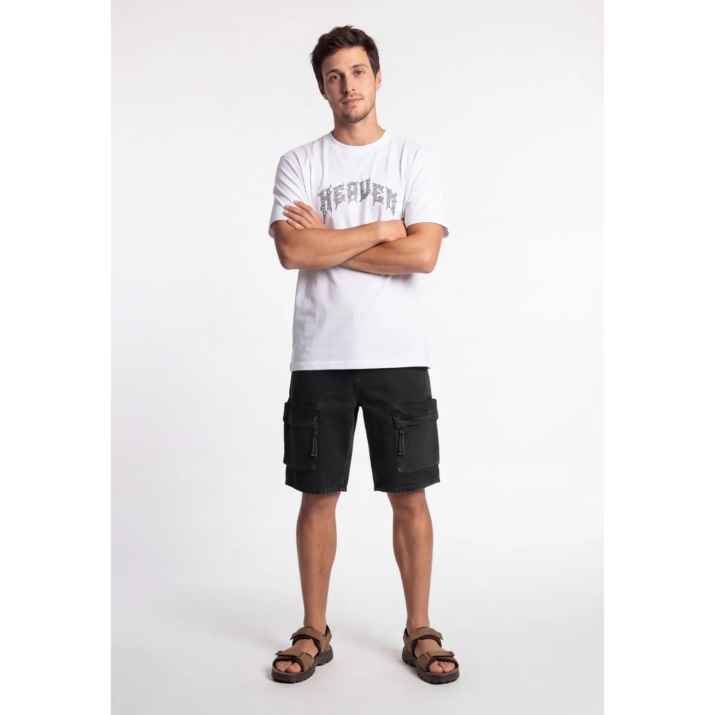 Bermuda Denim Cargo Hombre Negro 3