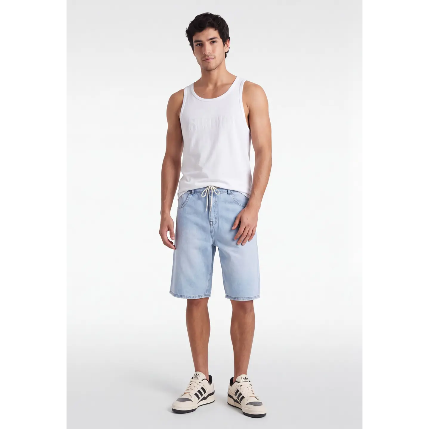 Bermuda Denim Loose Hombre Celeste 3