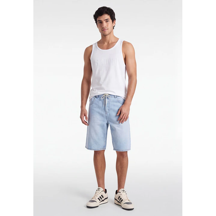 Bermuda Denim Loose Hombre Celeste 3