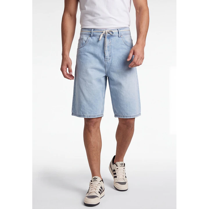 Bermuda Denim Loose Hombre Celeste 1