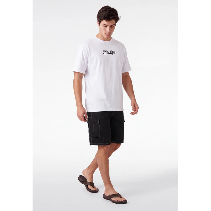 Bermuda Denim Cargo Hombre Negro 3