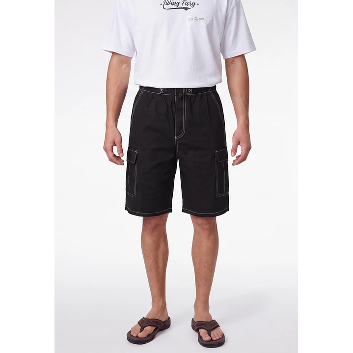 Bermuda Denim Cargo Hombre Negro 1