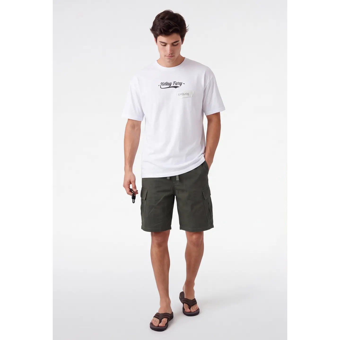 Bermuda Denim Cargo Hombre Verde 3