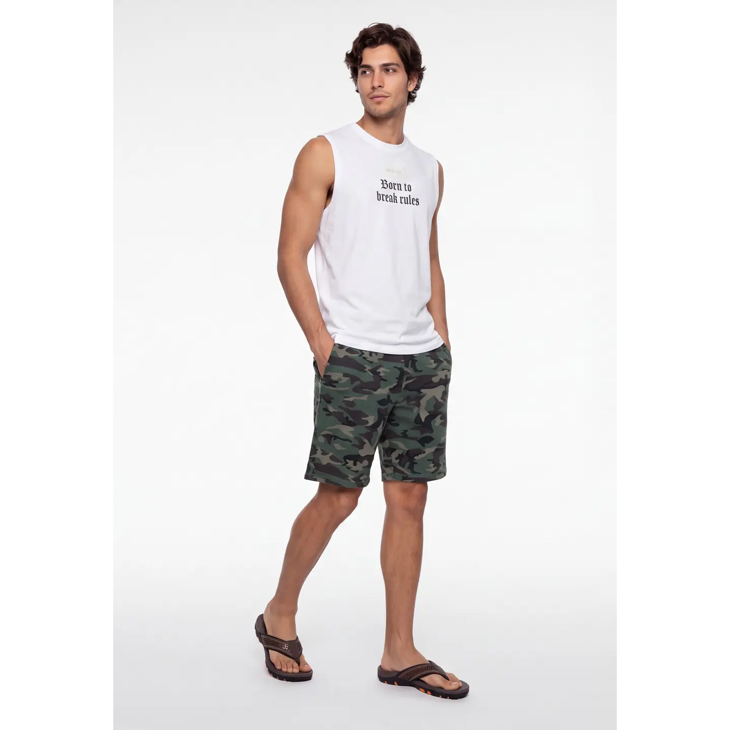 Bermuda Denim Camuflado Hombre Verde 3