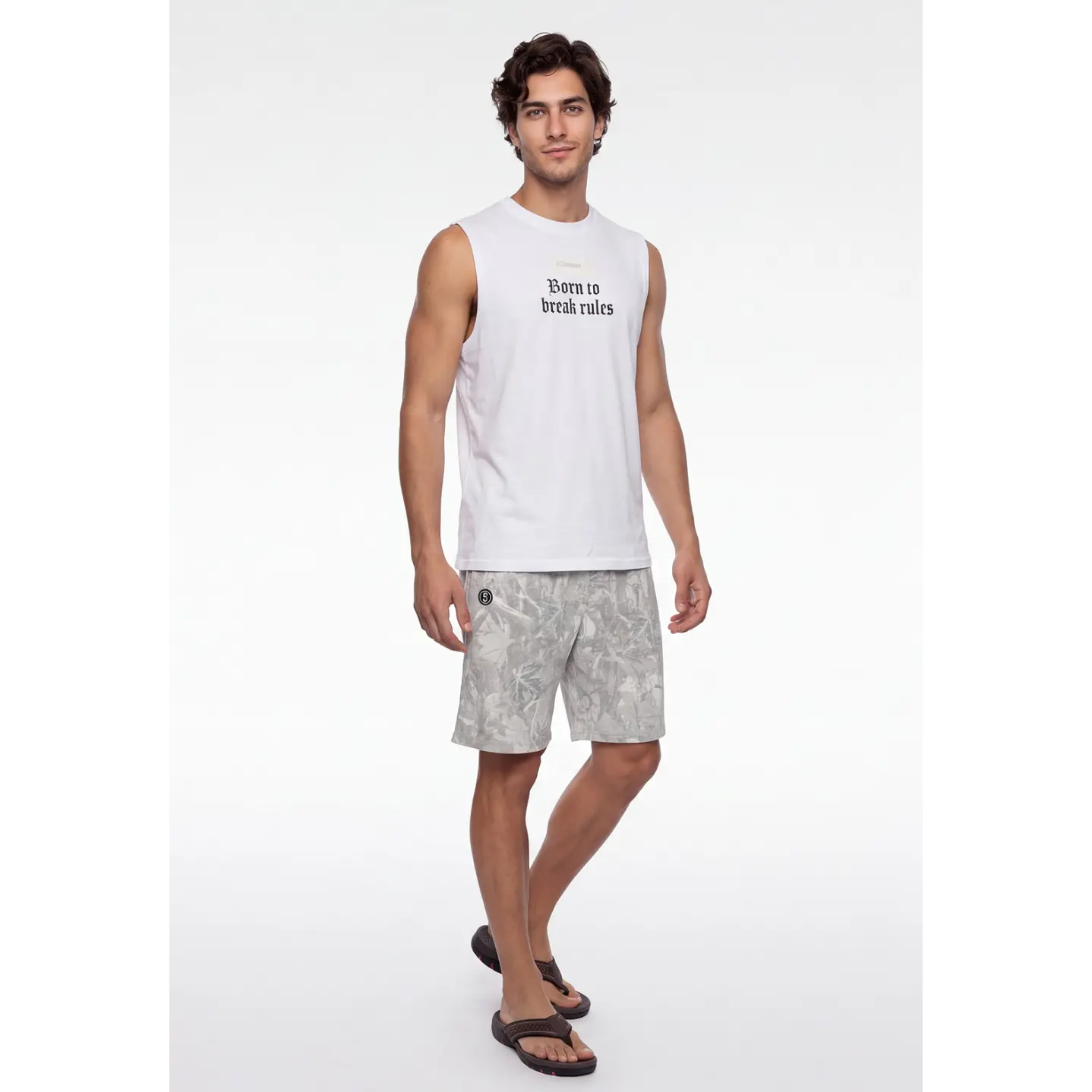 Bermuda Denim Camuflado Hombre Beige 3