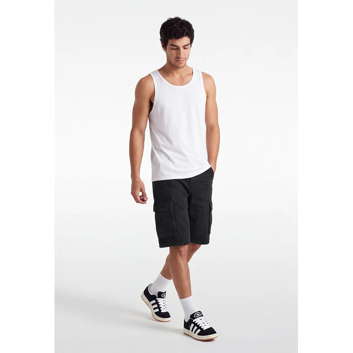 Bermuda Skater Procesado Cargo Hombre Gris 2
