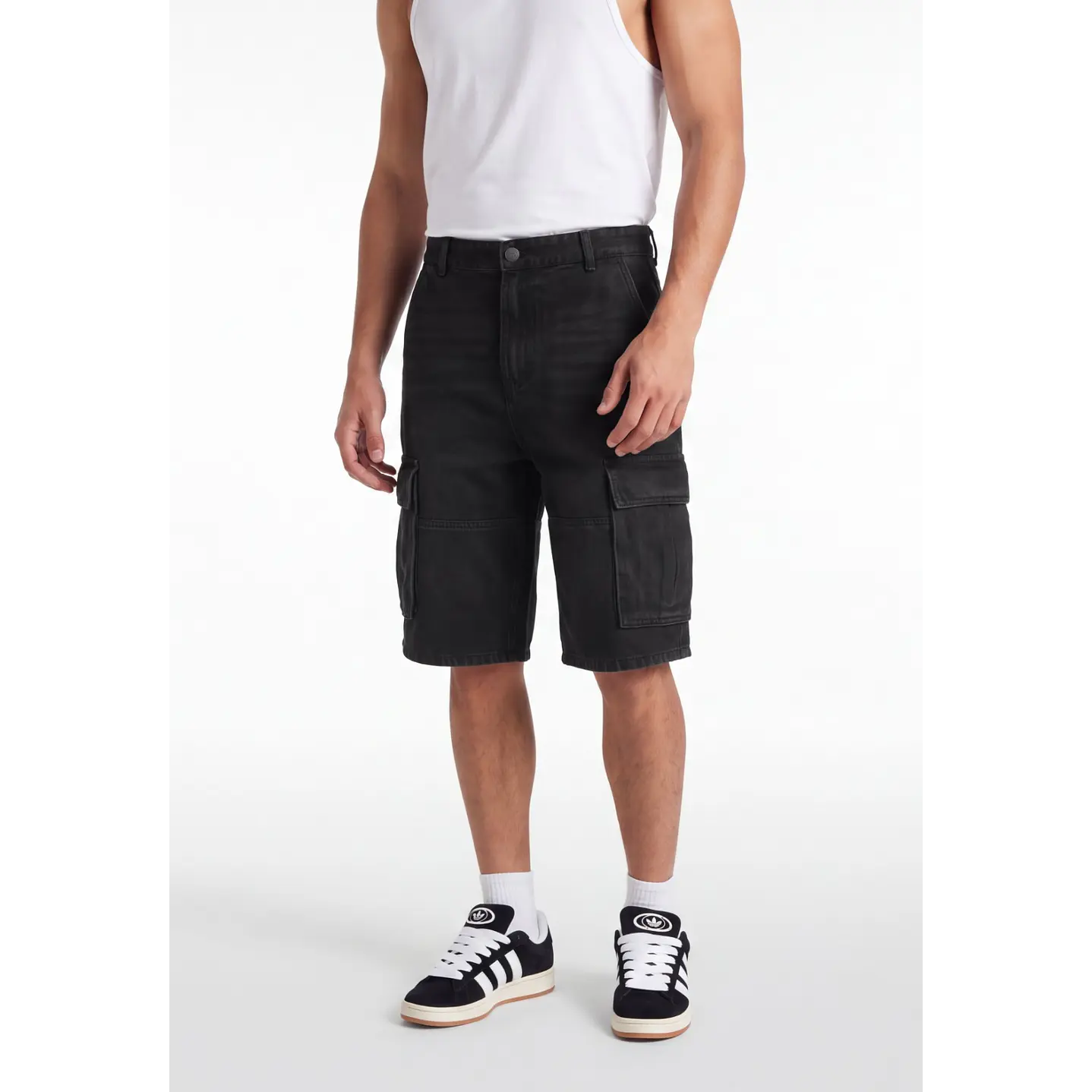 Bermuda Skater Procesado Cargo Hombre Gris 1