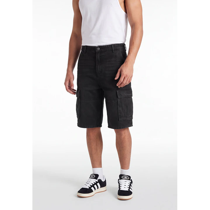 Bermuda Skater Procesado Cargo Hombre Gris 1