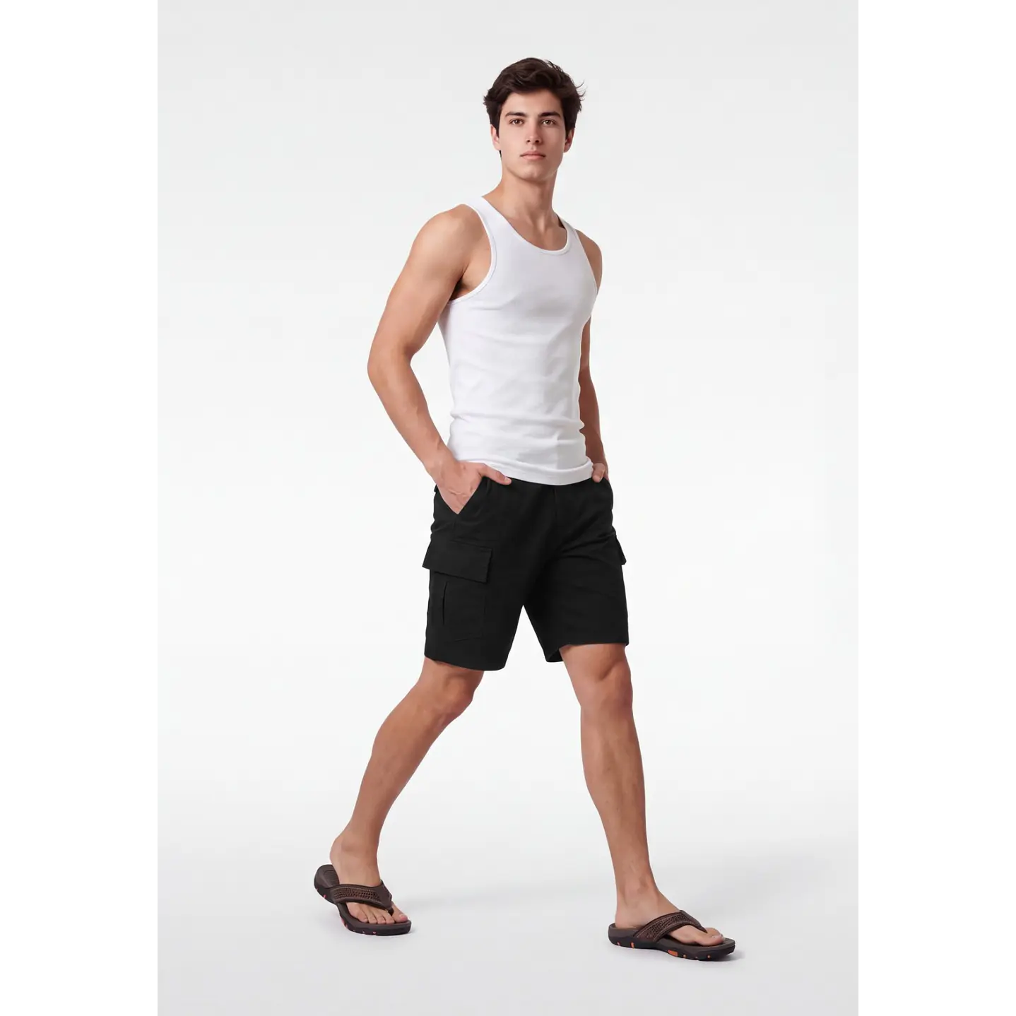 Bermuda Cargo Hombre Negro 3