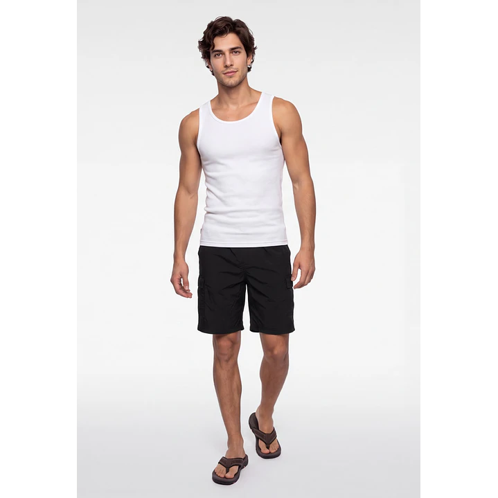 Bermuda Hibrido Cargo Hombre Negro 3
