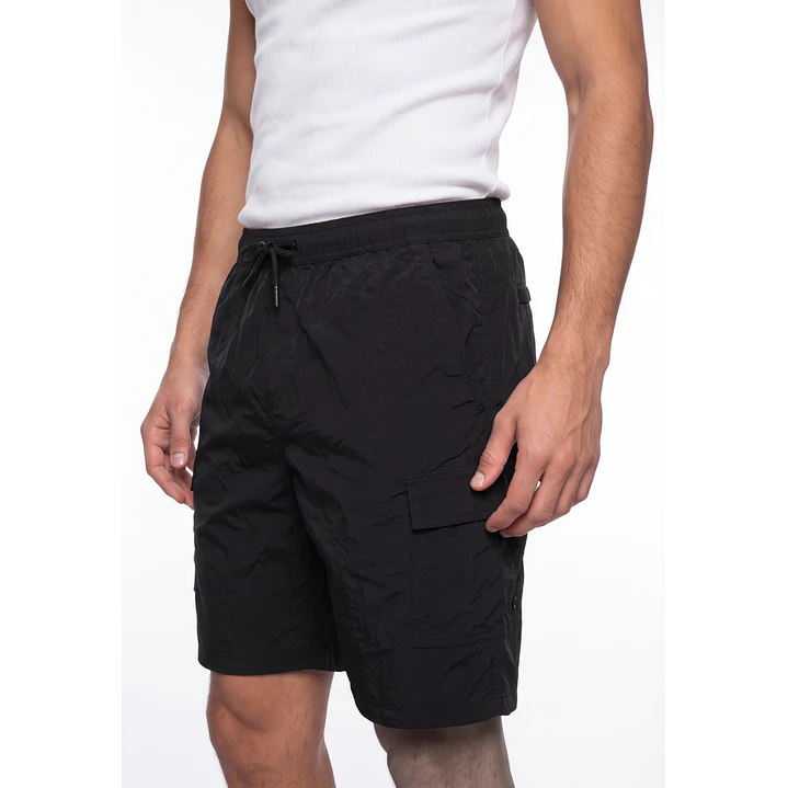 Bermuda Hibrido Cargo Hombre Negro 4