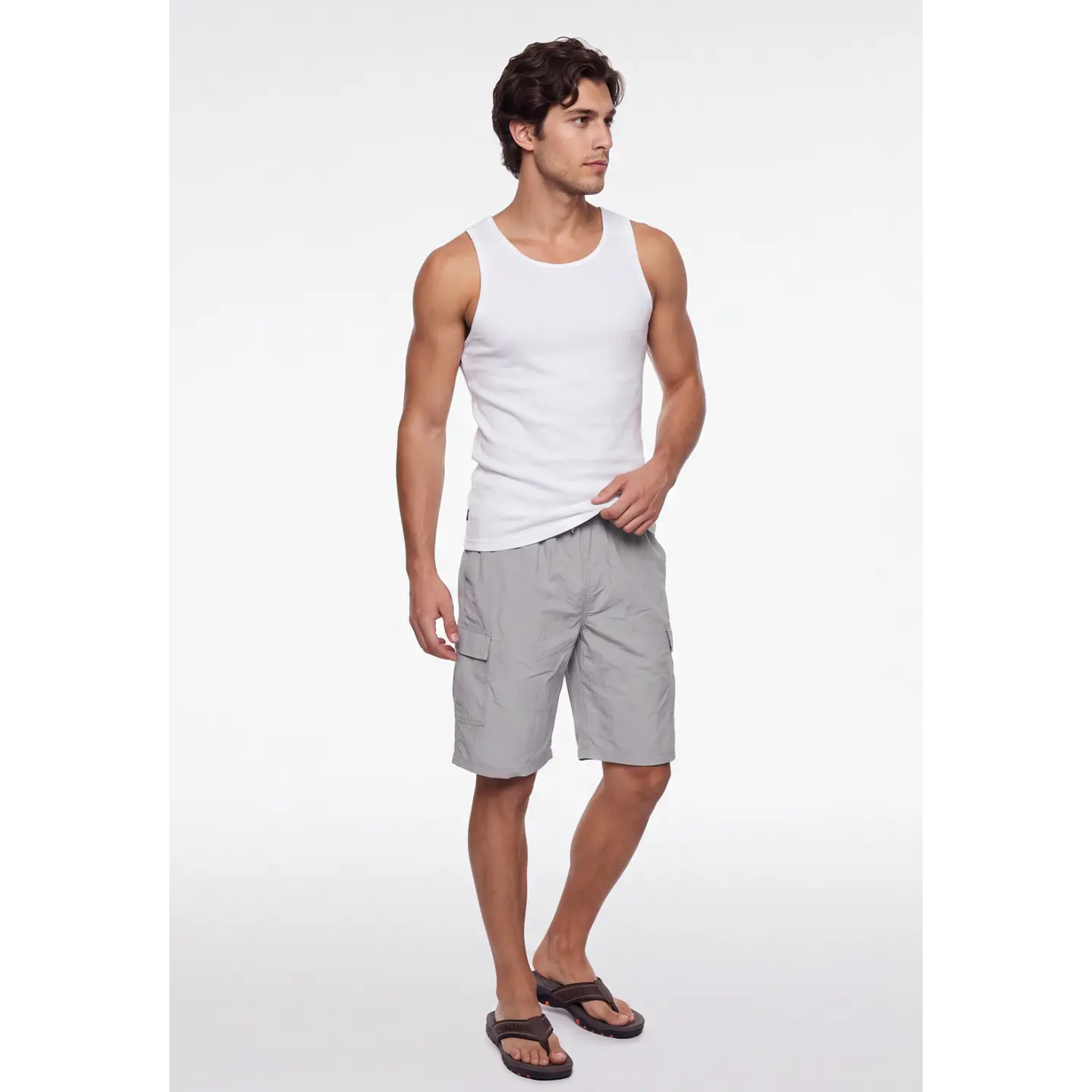 Bermuda Hibrido Cargo Hombre Gris 3