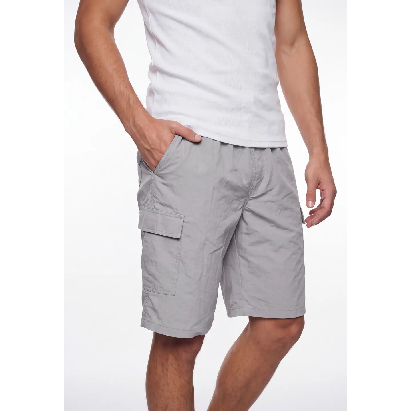Bermuda Hibrido Cargo Hombre Gris 4