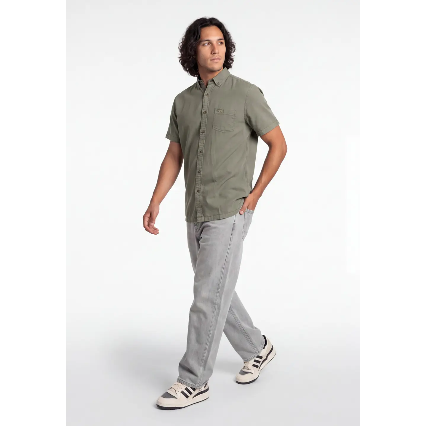 Camisa Lisa Hombre Verde 3